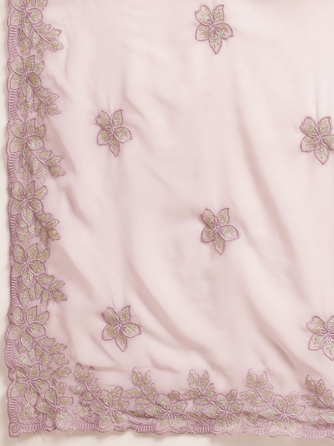 kasee Floral Zari Pure Georgette Saree - Distacart