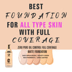 Matt Look Zero Pore Oil Control Full Coverage Matte Foundation - Light
