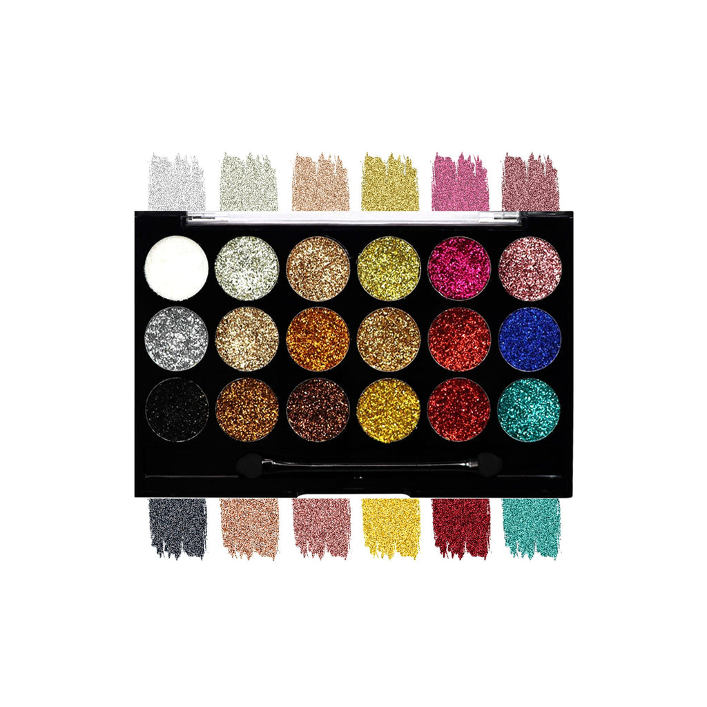 Matt Look Glitterz N Highlight 18 Color Glittering Eyeshadow Palette - Classic