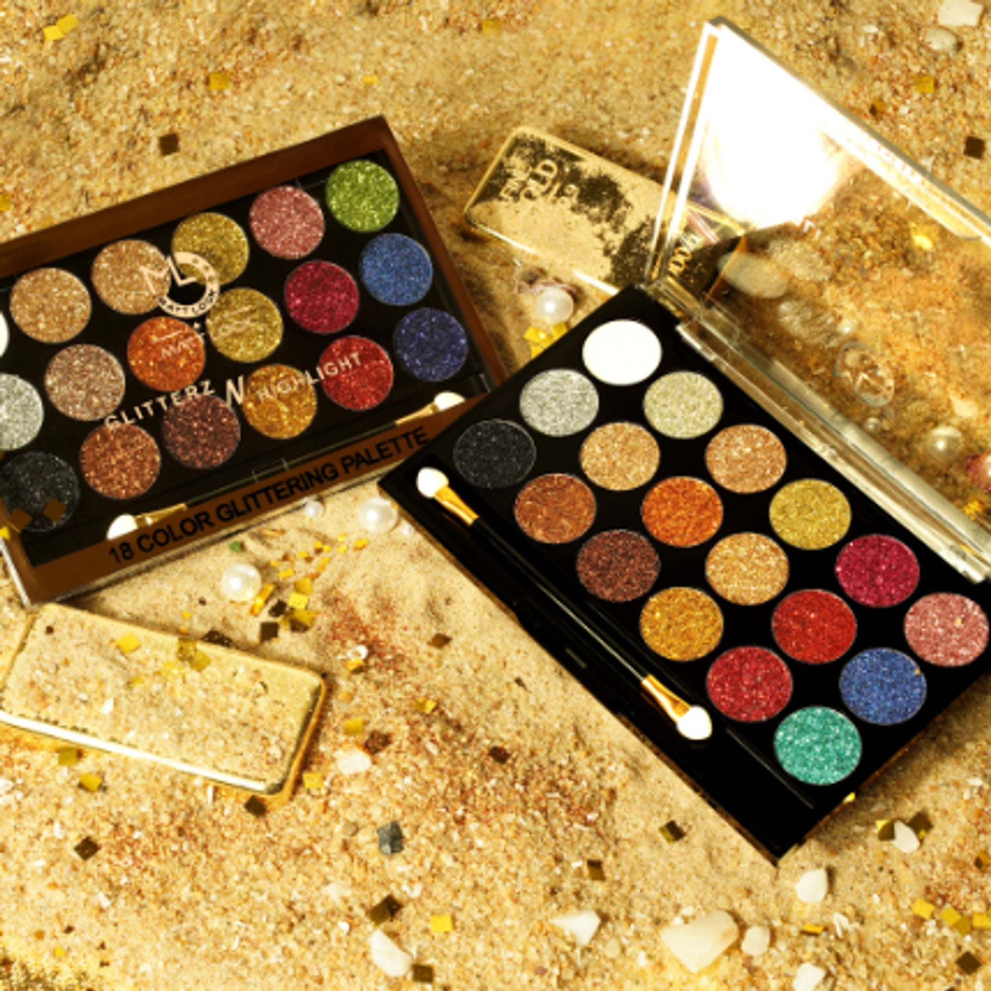 Matt Look Glitterz N Highlight 18 Color Glittering Eyeshadow Palette - Limited