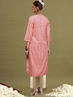 Indo Era Geometric Printed Mirror Work Straight Kurta - Distacart