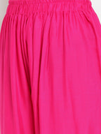 TAG 7 Women Pink Solid Flared Palazzos