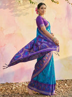 Shree Shyam Fashion Blue Soft Silk Saree - Distacart