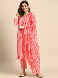 Sangria Women Printed Regular Pure Cotton Kurta with Palazzos & With Dupatta