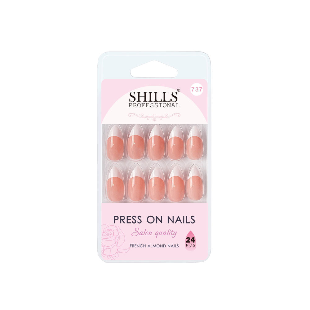 shills professional reusable press on nails french almond spn737