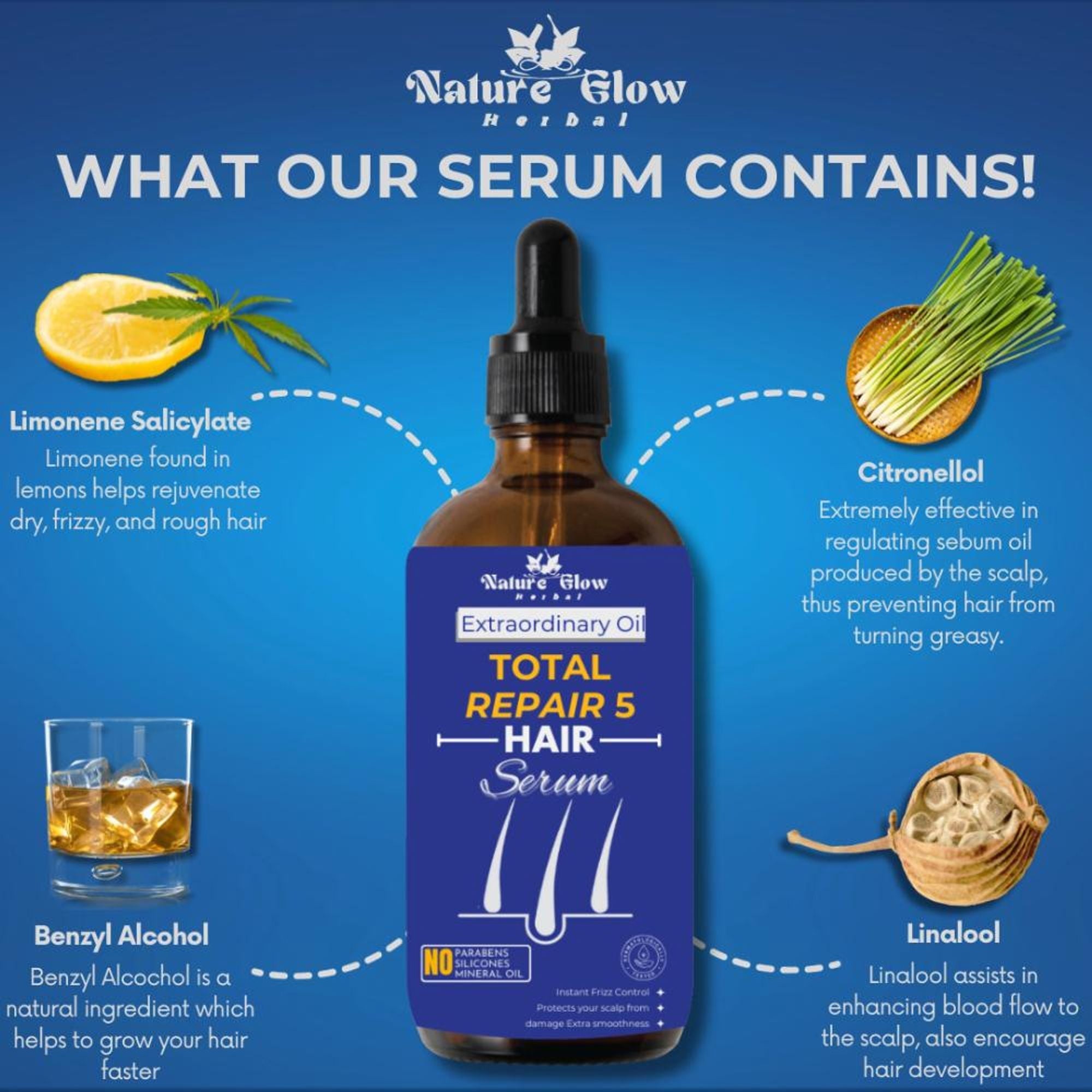 Nature Glow Herbal Total Repair 5 Hair Serum
