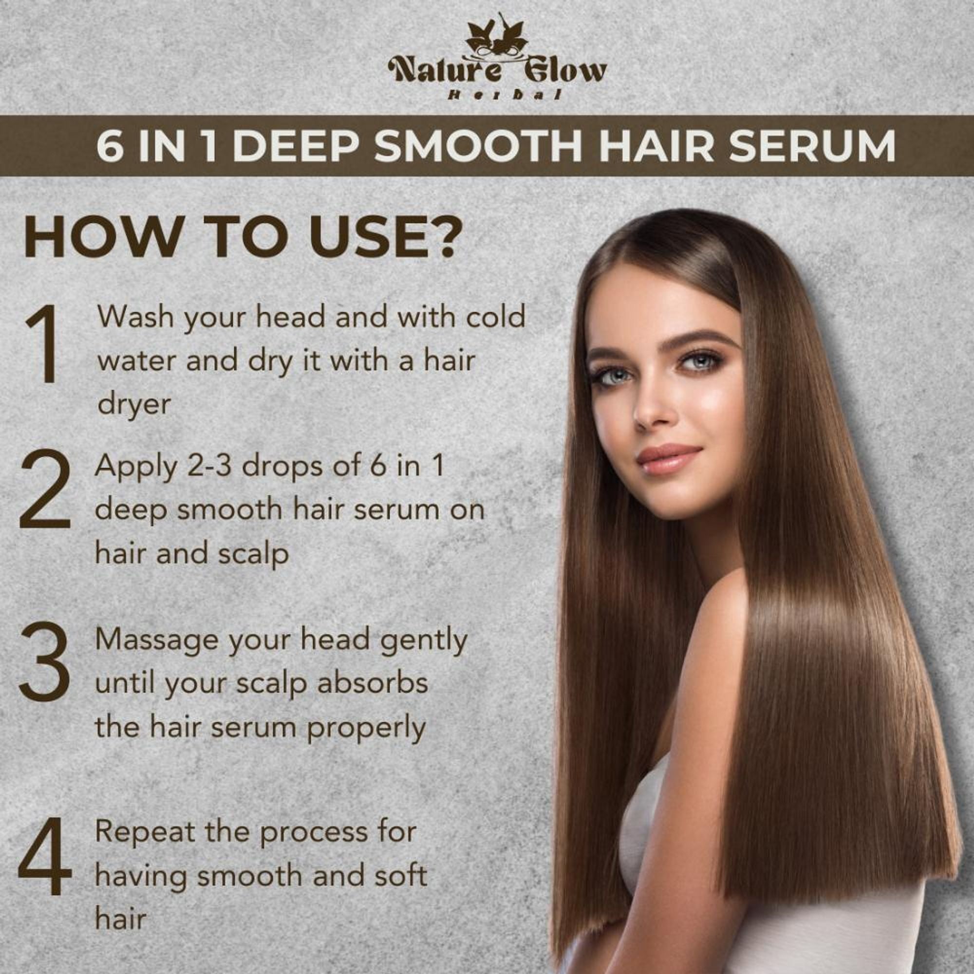 Nature Glow Herbal 6-In-1 Deep Smooth Hair Serum
