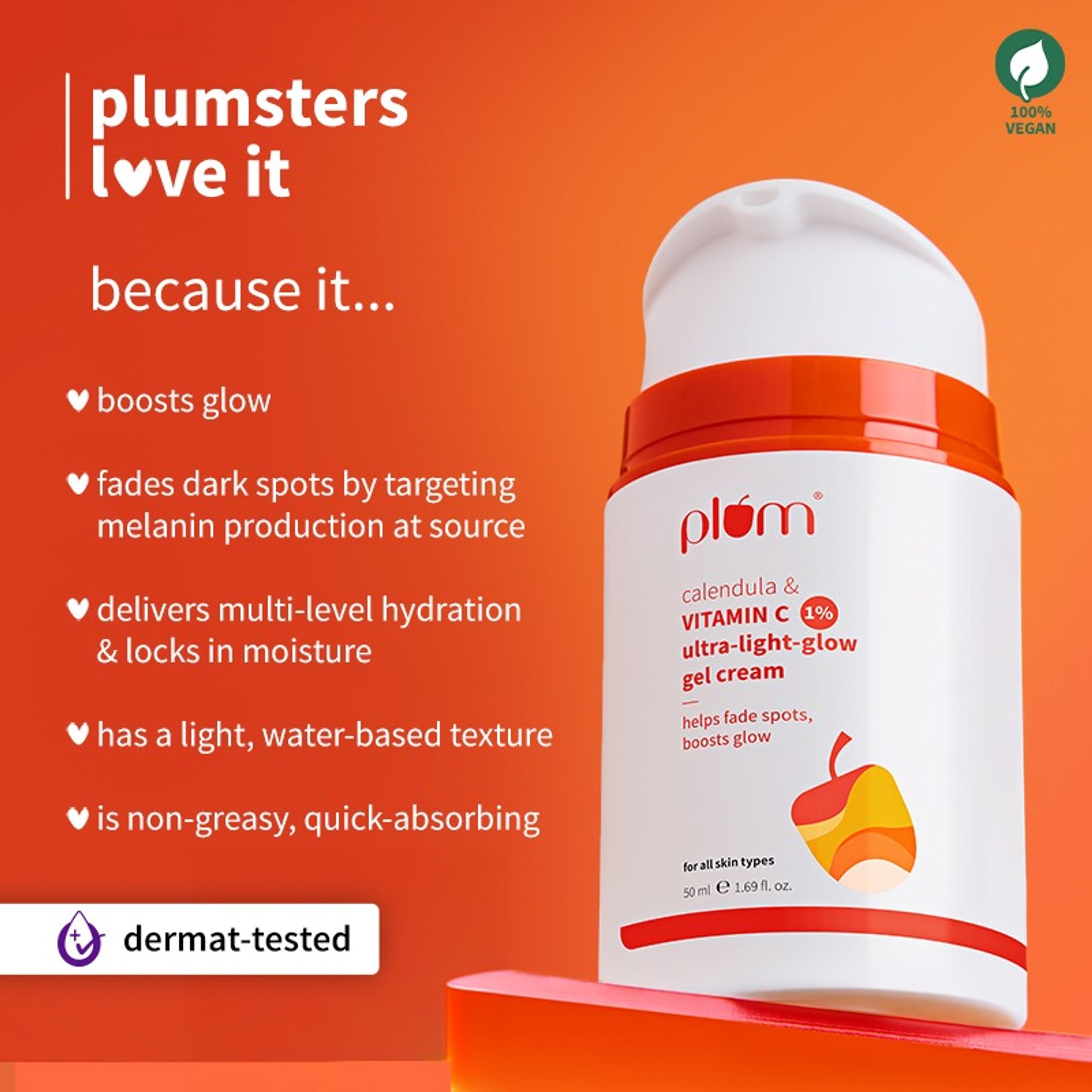 Plum 1% Vitamin C Ultra-Light-Glow Boosting Gel Cream