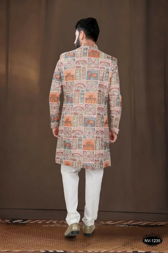 Joban Fashion Men's Base Pink(Multi Colours) Georgette Kurta with Pyjama