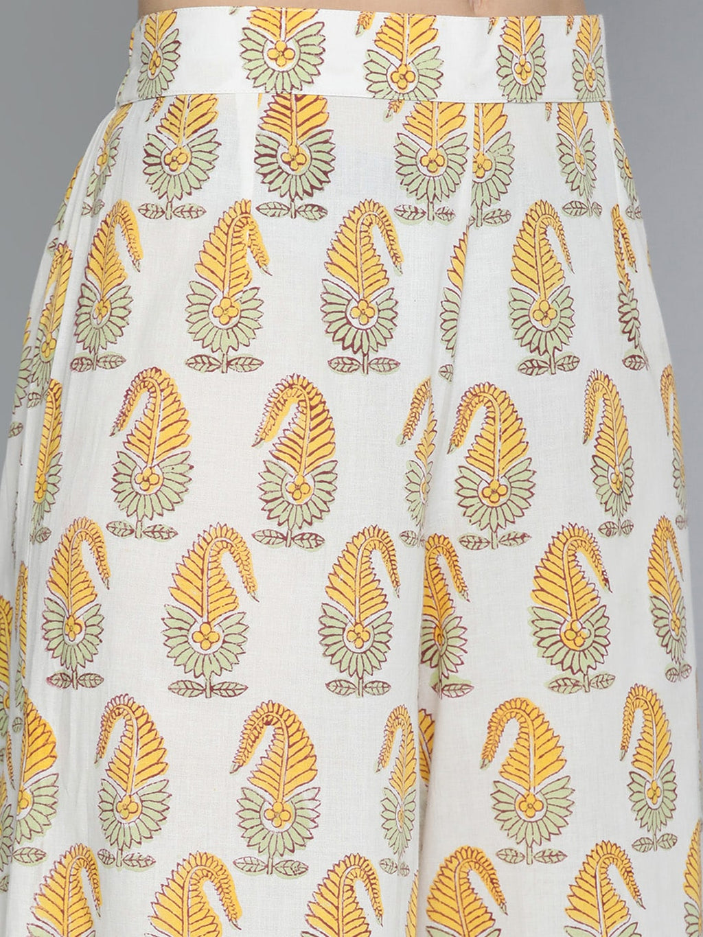 HERE&NOW Floral Printed Regular Pure Cotton Kurta with Palazzos & With Dupatta