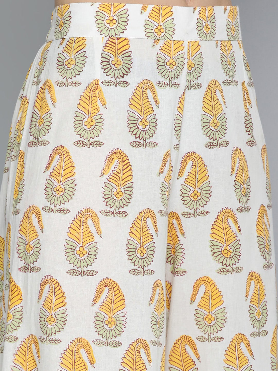 HERE&NOW Floral Printed Regular Pure Cotton Kurta with Palazzos & With Dupatta