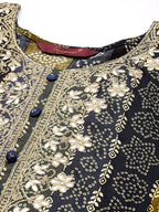 Sangria Women Blue Bandhani Embroidered Thread Work Kurta