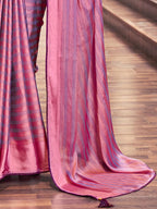Saree Mall Magenta & Purple Striped Zari Saree - Distacart