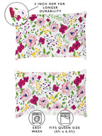 Story@home Arena Pink & Green Geometric Printed 180 TC Queen Bedsheet & 2 Pillow Covers - Distacart