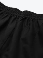 TAG 7 Women Black Solid Hem Design Straight Palazzos