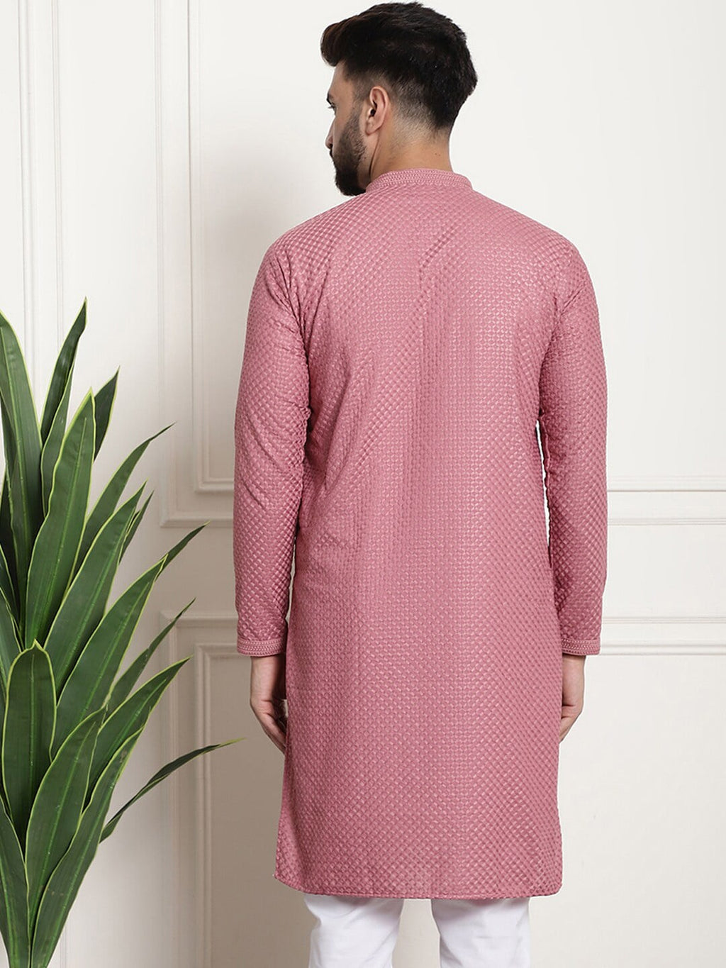 Sojanya Geometric Embroidered Thread Work Pure Cotton Straight Kurta