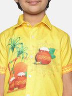 Sethukrishna Boys Yellow Printed Shirt