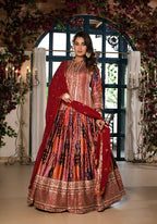 Women's Wedding Traditional Multi Dull Satin Lehenga Choli - Kaushlya