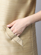 Even Apparels Beige Bansari Silk Open Front Women's Long Coat - Distacart