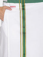 Sethukrishna White Solid Cotton Readymade Dhoti For Men - Distacart