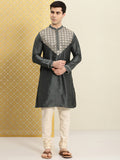 House of Pataudi Men Embroidered Mirror Work Jashn Kurta
