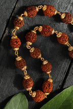 Mominos Fashion Joharkamal Gold-Plated Statement Rudraksha Mala Long Necklace (Golden) - Distacart