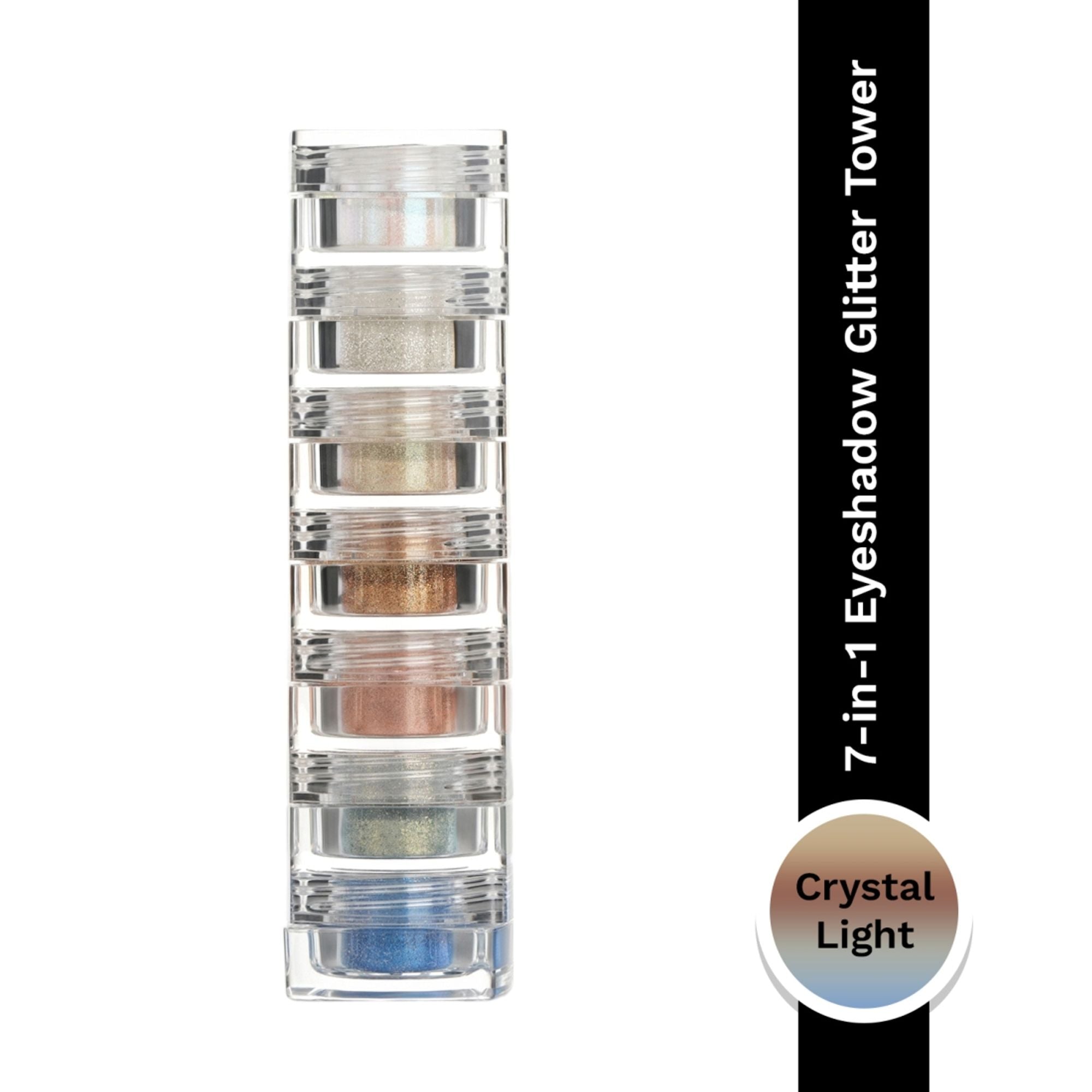 PAC Studio Pigment Tower Crystal Light - 7 in 1 Loose Glitter Eyeshadow, High Impact Payoff, Non Chunky