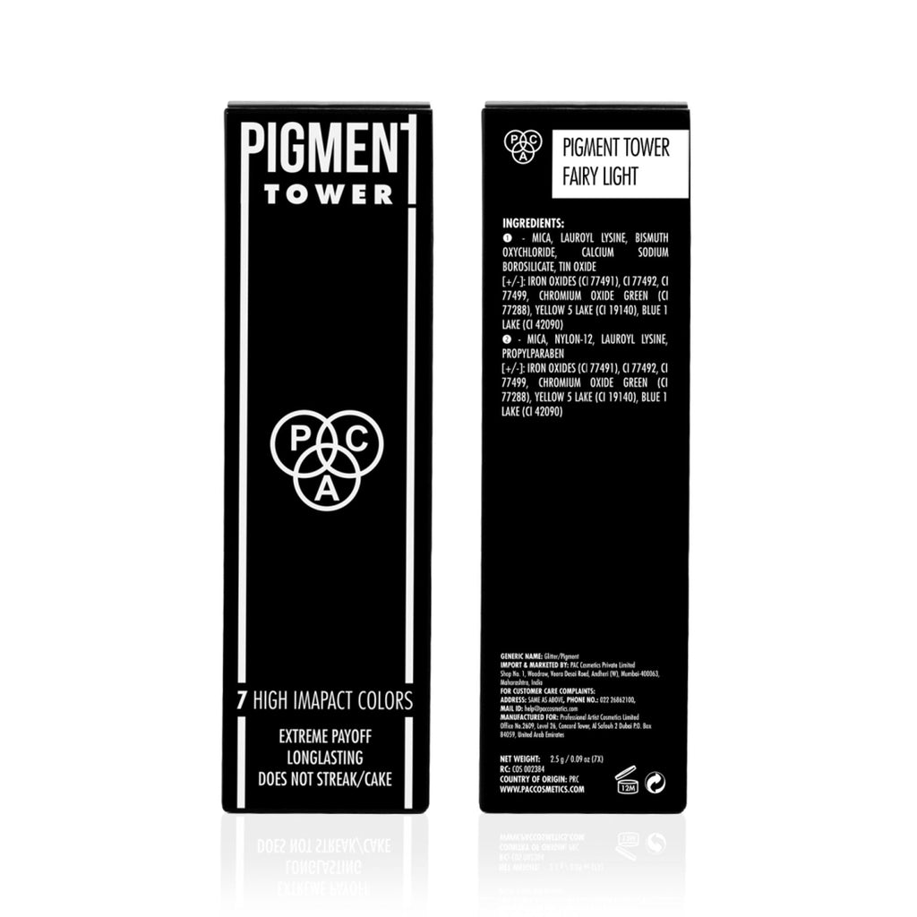 PAC Studio Pigment Tower Fairy Light - 7 in 1 Loose Glitter Eyeshadow, High Impact Payoff, Non Chunky