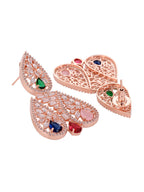 Saraf RS Jewellery Rose Gold-Plated White & Green AD-Studded Jewellery Set - Distacart