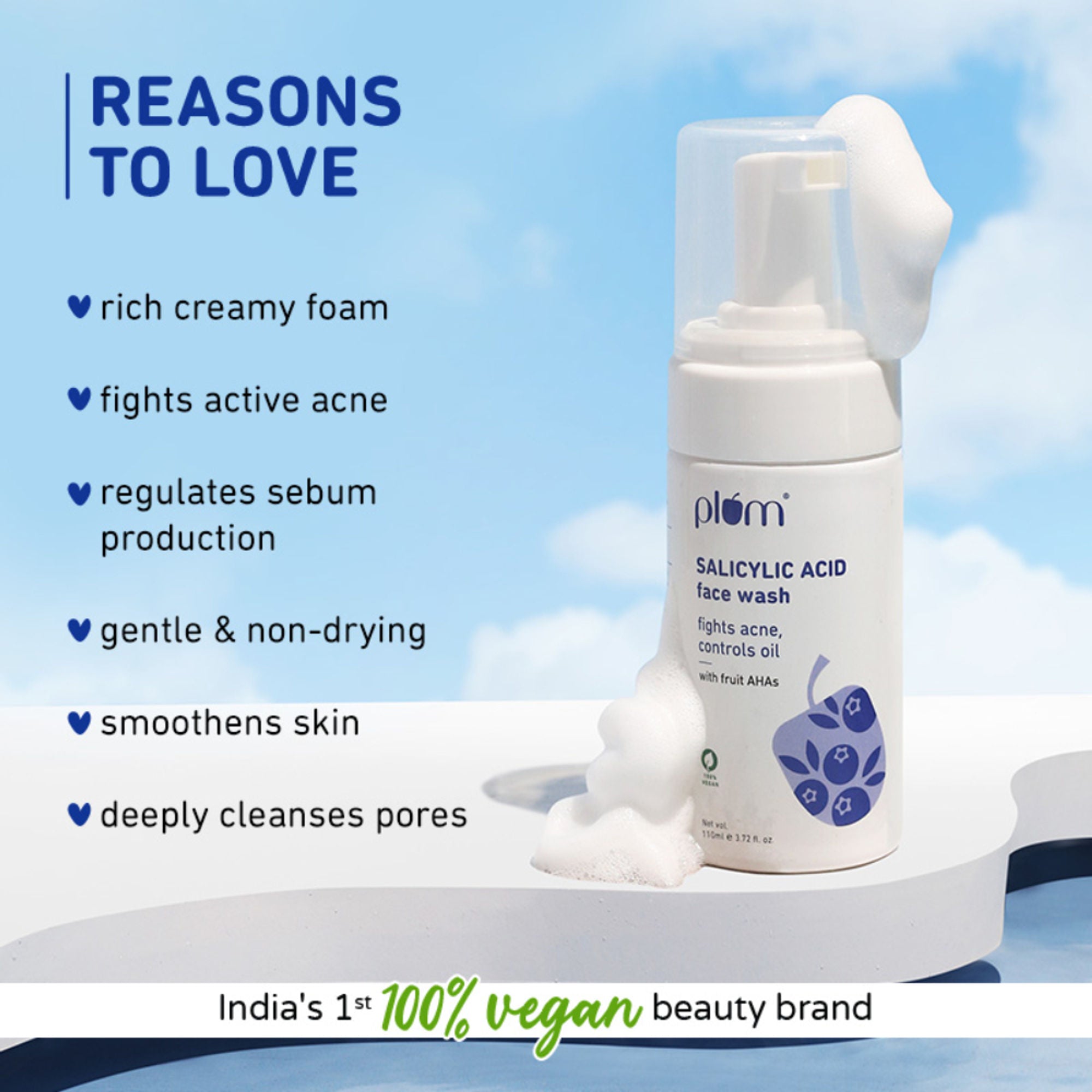 Plum 1% Encapsulated Salicylic Acid Foaming Face Wash