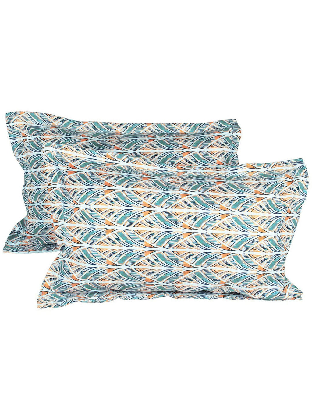 Story@home Tango Blue & White Printed 240 TC King Bedsheet with 2 Pillow Covers