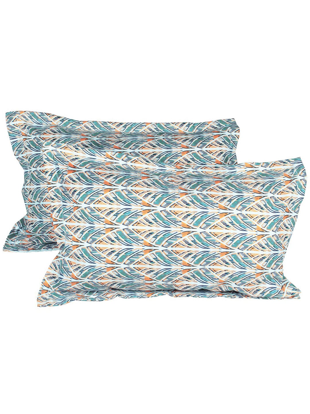 Story@home Tango Blue & White Printed 240 TC King Bedsheet with 2 Pillow Covers