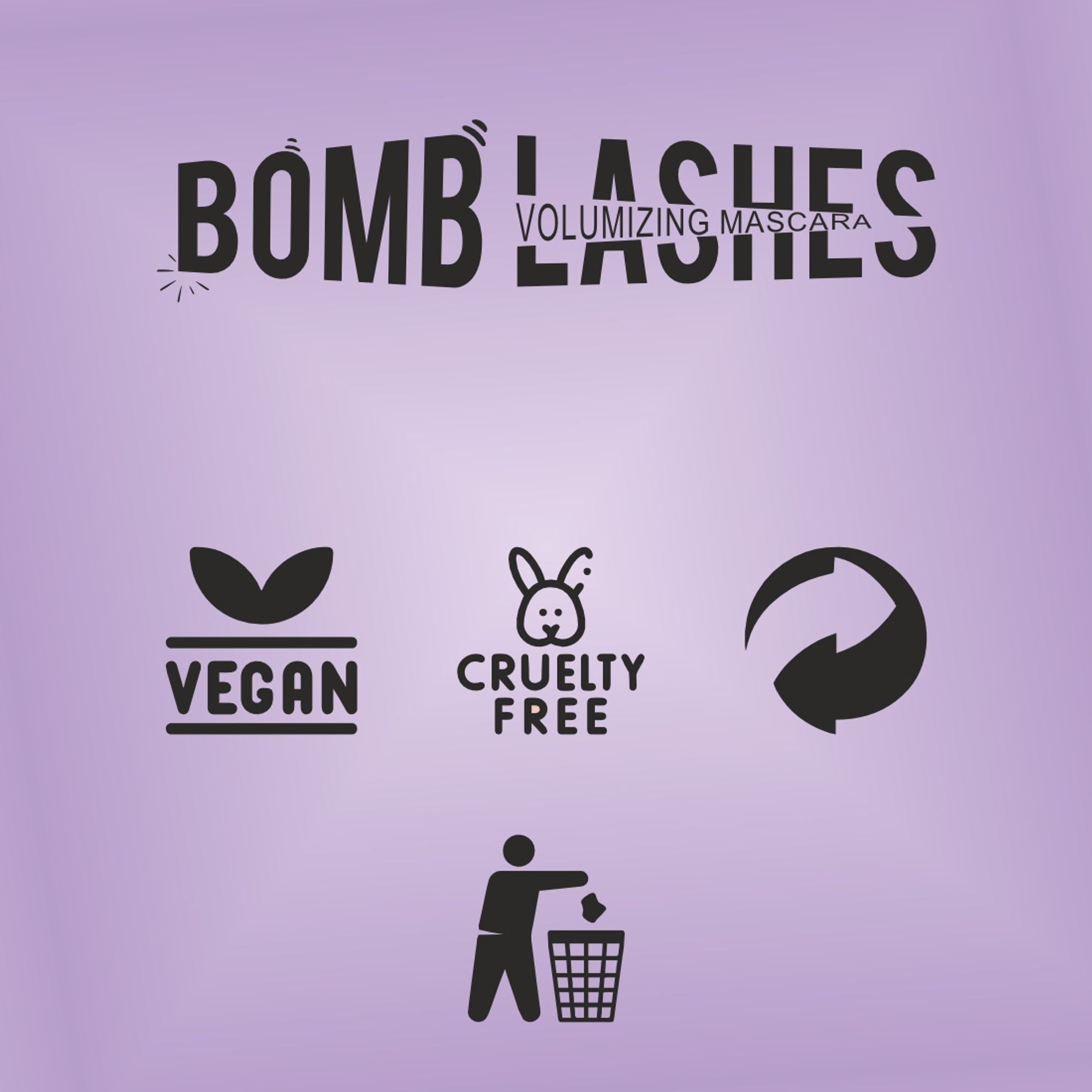Matt Look Bomb Lashes Volumizing Mascara - Black