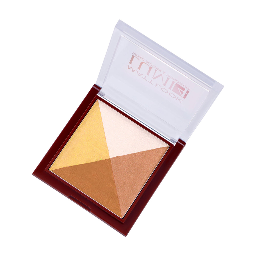 Matt Look Lumi 4 Baked Blusher & Highlighter - Golden Hours - Distacart