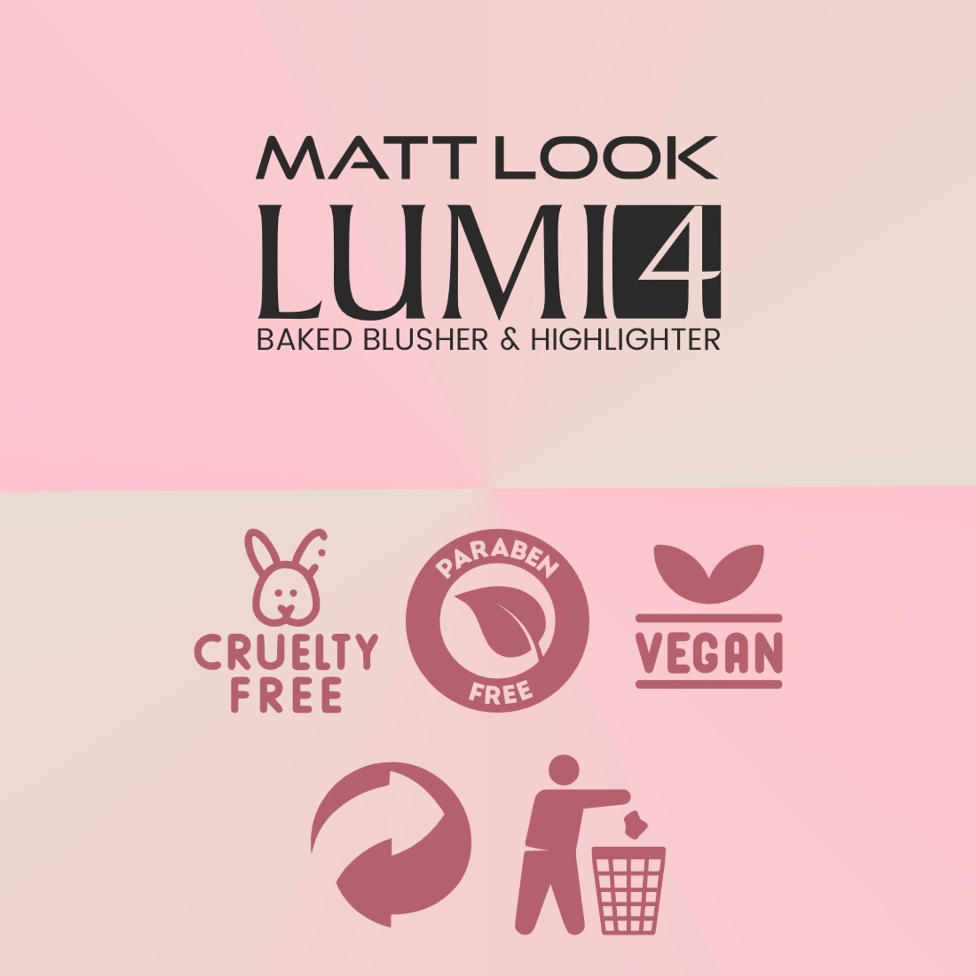 Matt Look Lumi 4 Baked Blusher & Highlighter - Cherry Pop - Distacart