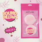 Matt Look Round Pillows Powder Pink Puff - Pack Of 2 - Distacart
