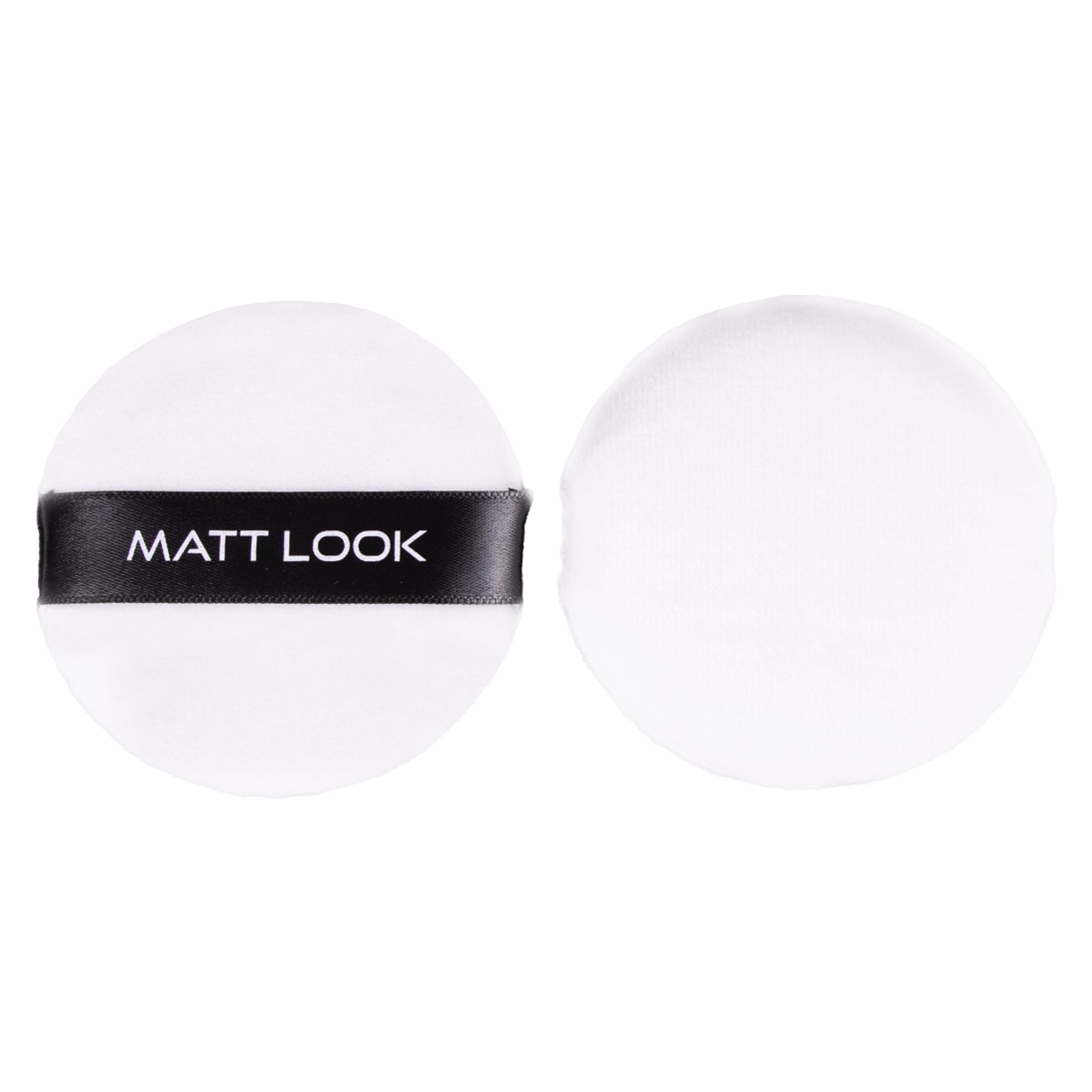 Matt Look Round Pillows Powder White Puff - Pack Of 2