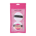 Matt Look Round Pillows Powder White Puff - Pack Of 2