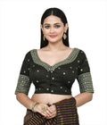 Joban Fashion Women's Dark Green Embroidered Stitched Blouse - Distacart