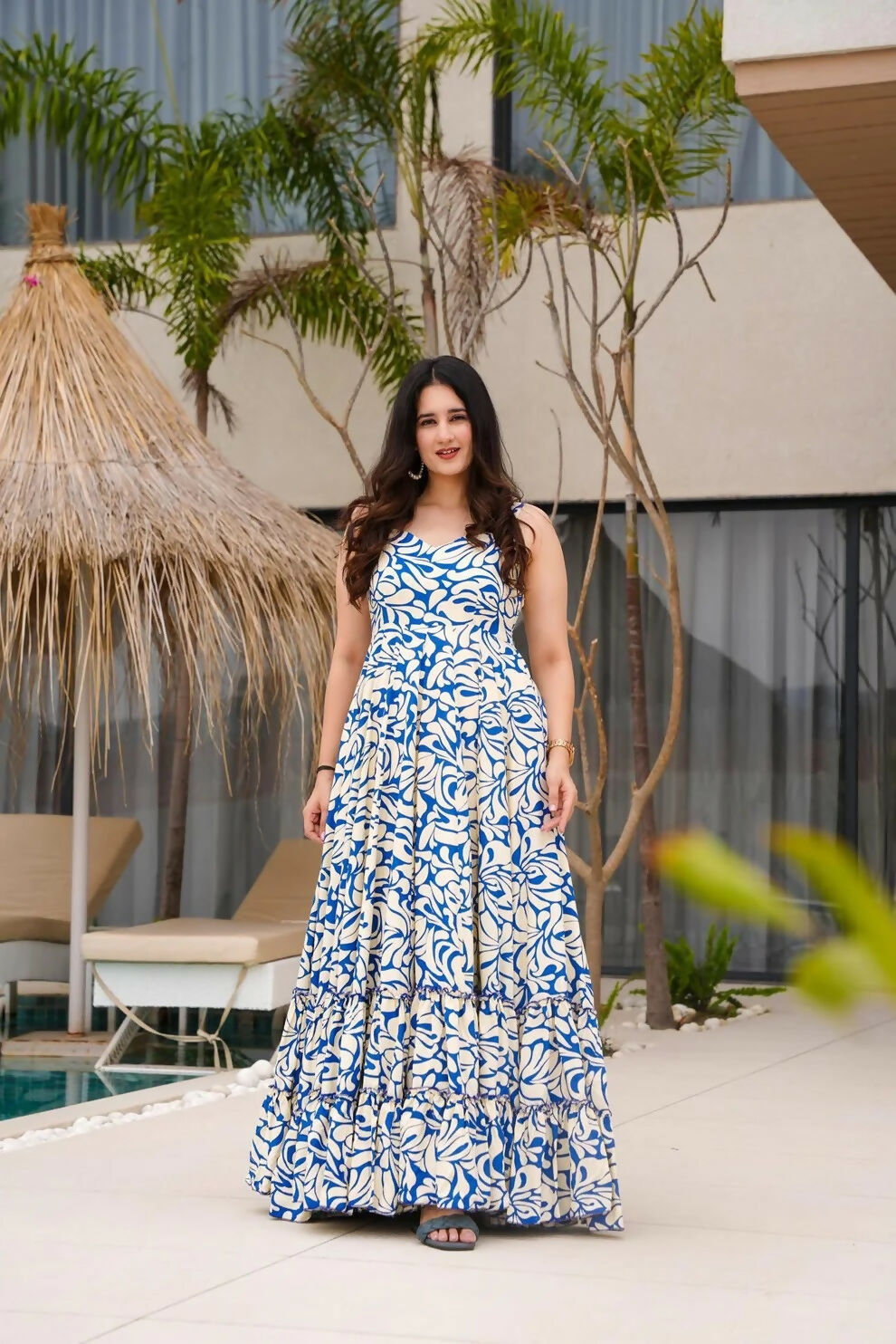 Aayaa Designer Printed Full Flared Gown - Multi Color - Distacart