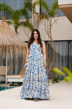 Aayaa Designer Printed Full Flared Gown - Multi Color - Distacart