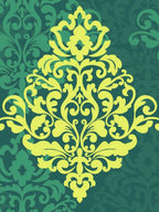 My Room Green & Yellow Ethnic Motifs 140 TC Super King Bedsheet with 2 Pillow Covers