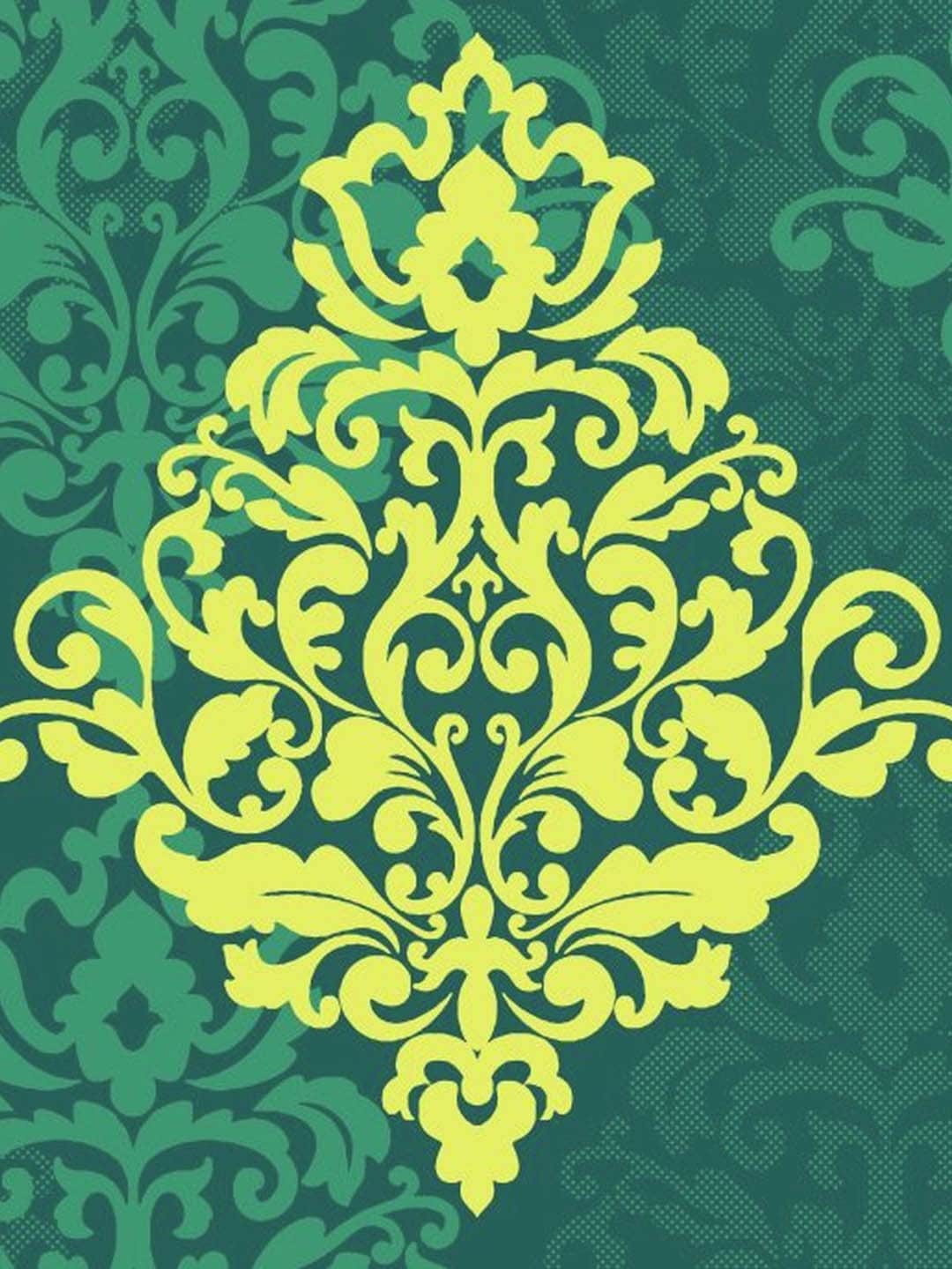 My Room Green & Yellow Ethnic Motifs 140 TC Super King Bedsheet with 2 Pillow Covers