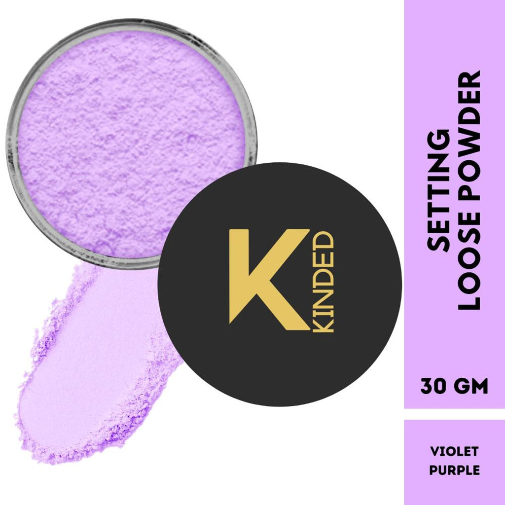KINDED Setting Loose Powder with Puff   Violet Purple