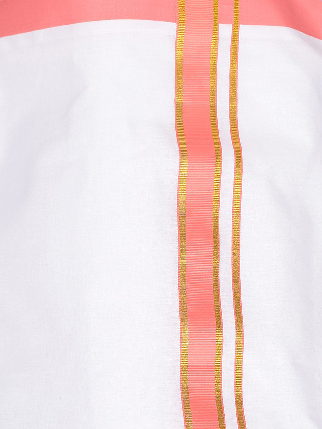 Sethukrishna Men White & Pink Solid Cotton Dhoti - Distacart