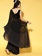 Saree Mall Black Solid Saree - Distacart