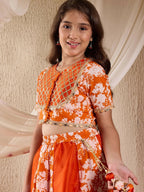 Joban Fashion Girl's Rust Color Lehenga Choli