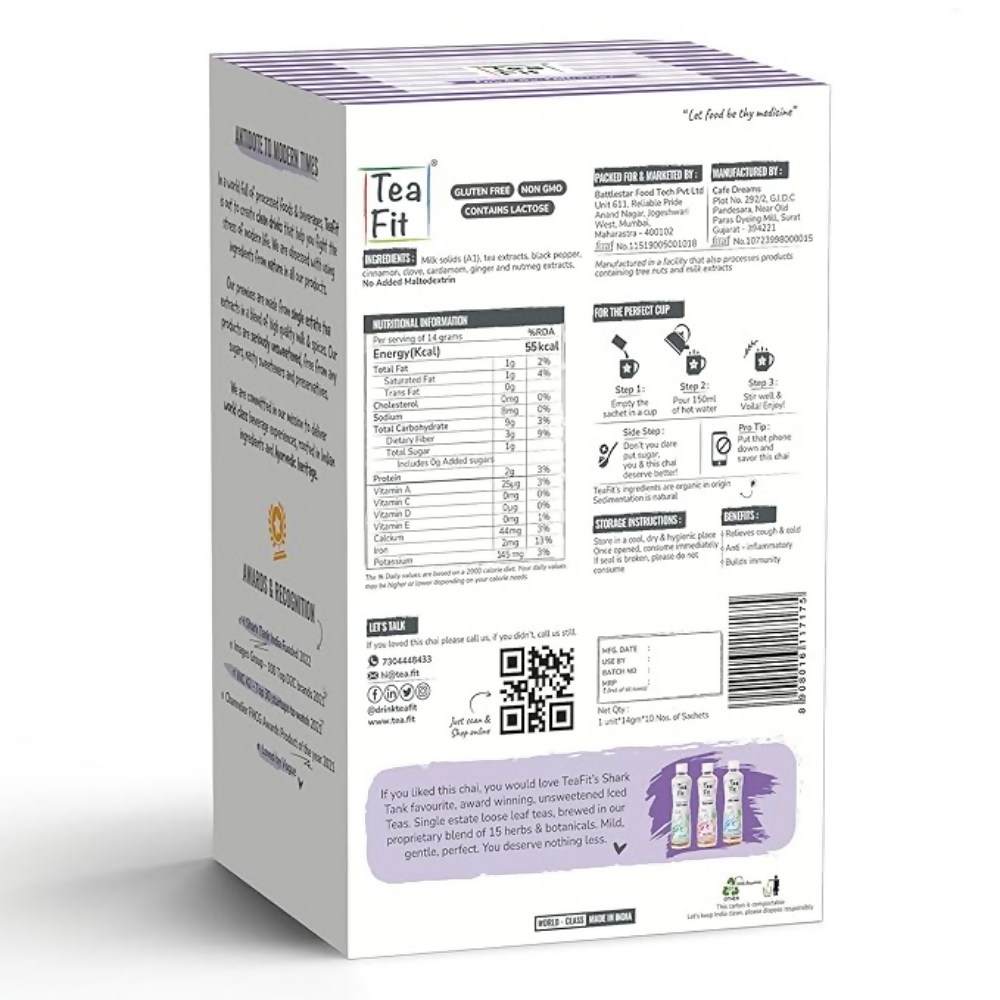 TeaFit Premium NO SUGAR Instant Assorted Tea Premix - Distacart