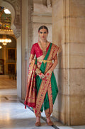 Jewel Green Soft V.P. Silk Magnum Finish, Weaving, Golden Zari Paithani Silk Saree - Rath Kadampalli