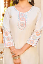 Festive Wear Ethnic White vetigun Stitched Suit With Dupatta - Nisha